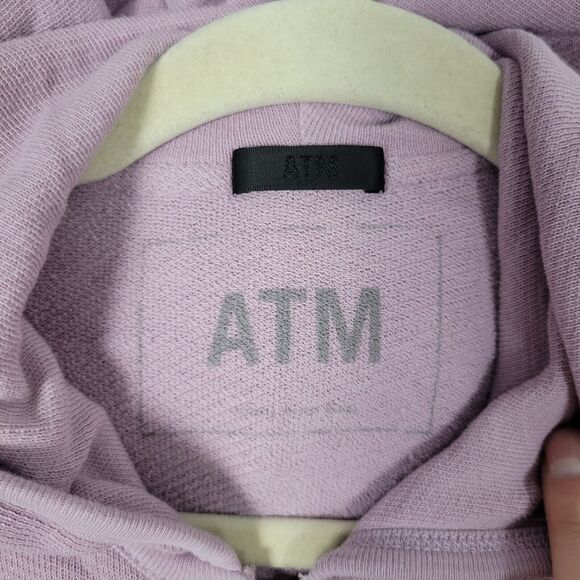 ATM AW1803 Purple Melillo French Terry Full Zip Hoodie Hooded Jacket SIZE MEDIUM - Picture 6 of 12